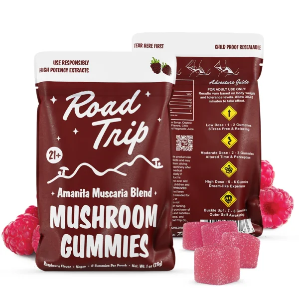 Road Trip Gummies AMANITA MUSCARIA MUSHROOM GUMMIES - RASPBERRY